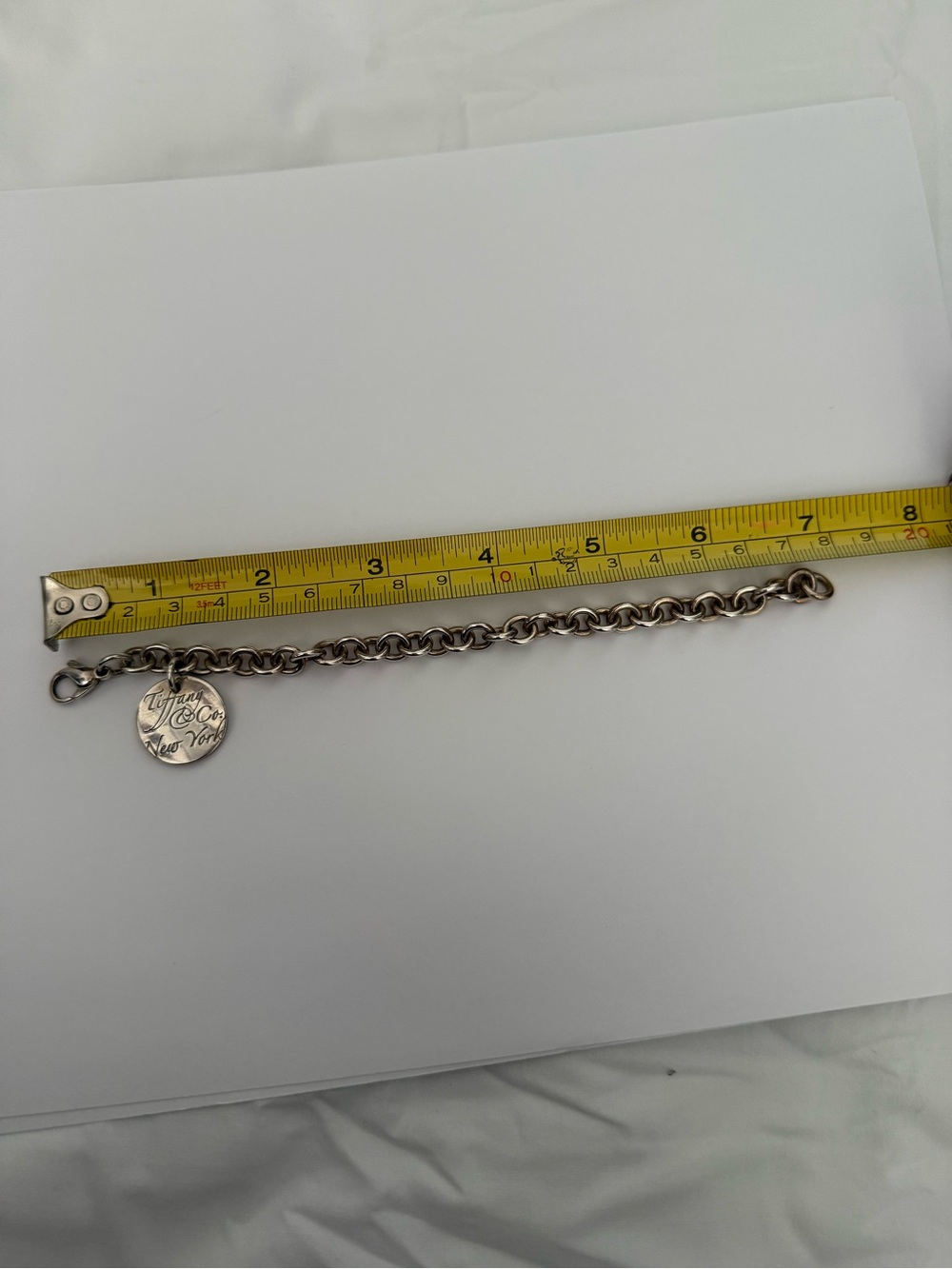 Tiffany & Co. Silver Round Tag Charm Bracelet - Picture 2 of 5
